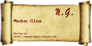 Medus Gina névjegykártya
